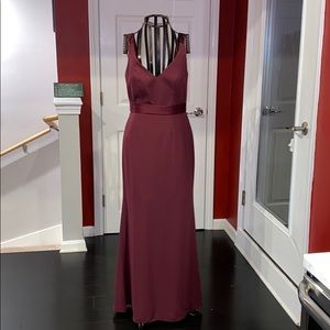 Vera Wang WINE colored bridesmaids dress